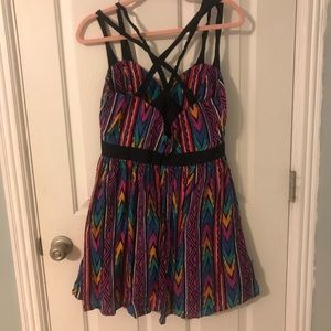 FINAL $ DROP ASOS Tribal Print Corset Dress 12